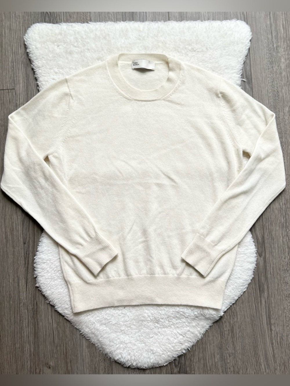 Tory Burch Cream Cashmere Crewneck Sweater